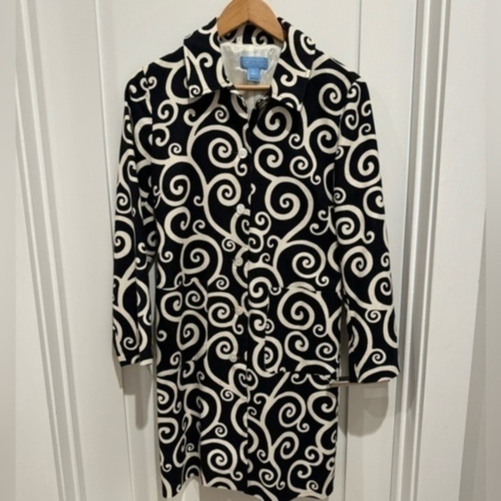 J. McLaughlin Casual black & white blazer minimalist monochrome size 4